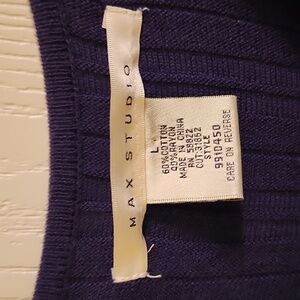 Max Studio navy blue light sweater dress large